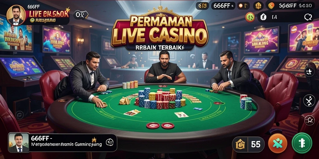 Tangkapan layar gameplay Live Casino di 666FF menampilkan dealer profesional dan suasana kasino nyata.