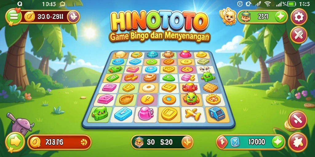 Screenshot HINOTOTO menampilkan gameplay seru Bingo dengan pemain aktif.
