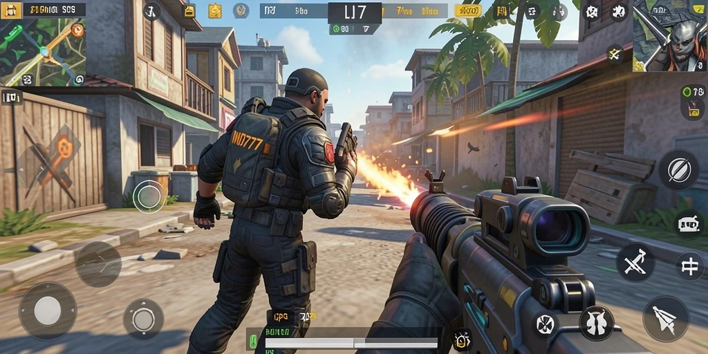 Gambaran aksi menegangkan dalam gameplay IND777.