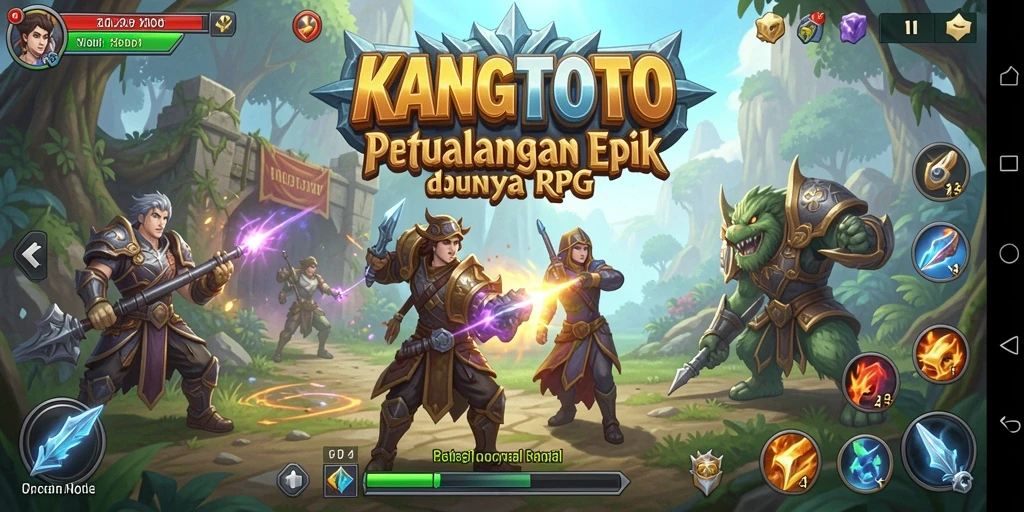 Tampilan gameplay KANGTOTO yang menakjubkan dengan aksi RPG.