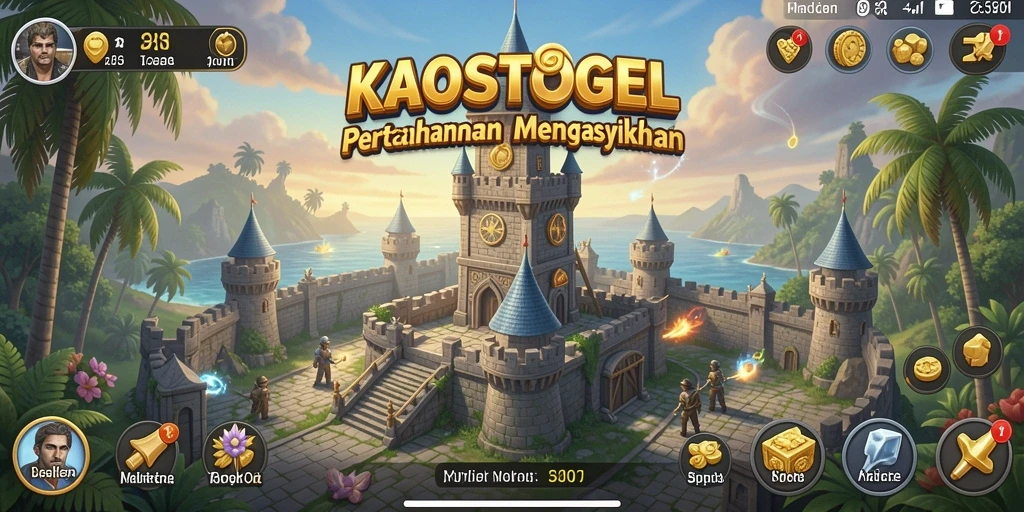 Tampilan gameplay menegangkan dari KAOSTOGEL saat bertahan dari serangan musuh.