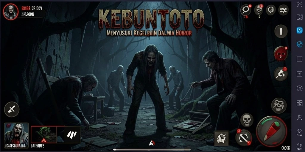 Gameplay menegangkan KEBUNTOTO dalam suasana Horror yang mencekam.