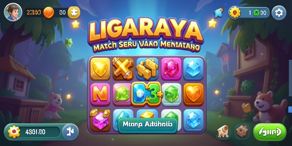 Tampilan gameplay LIGARAYA yang penuh warna dan menantang.