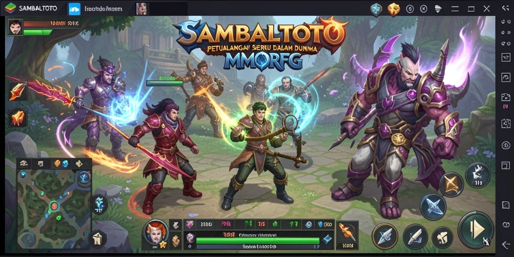 Tangkapan layar utama SAMBALTOTO yang menunjukkan pertempuran seru di dunia MMORPG.